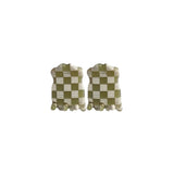 Capri Mini Clip Set - Olive Checkerboard (Set of 2)