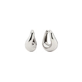 Adele Silver Dome Hoops — chunky rhodium-plated silver dome hoop earrings, shown as a pair, from Zoé Jewelry.