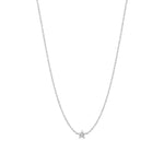Auric CZ flower cluster pendant necklace in silver finish