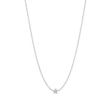 Auric CZ flower cluster pendant necklace in silver finish