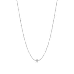 Auric CZ flower cluster pendant necklace in silver finish
