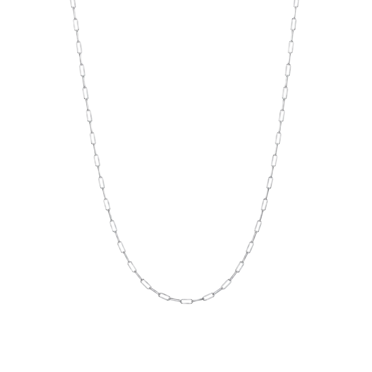 Blakely paperclip chain necklace in silver finish