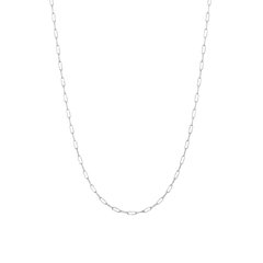 Blakely paperclip chain necklace in silver finish