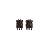 Capri mini claw clip set of two in Cocoa Swirl brown cellulose acetate