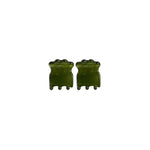 Capri mini claw clip set of two in Matcha olive-green cellulose acetate