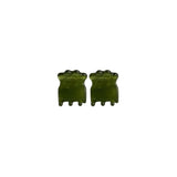 Capri mini claw clip set of two in Matcha olive-green cellulose acetate