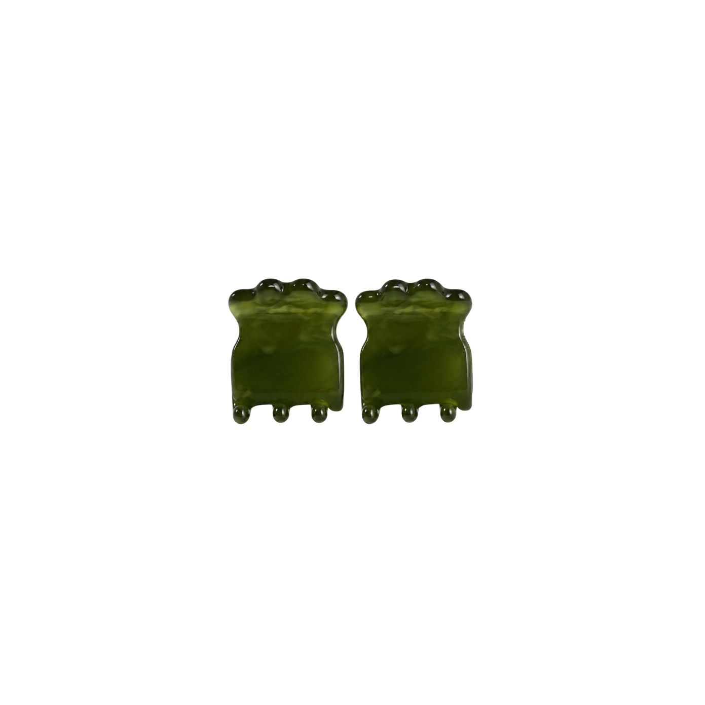 Capri mini claw clip set of two in Matcha olive-green cellulose acetate