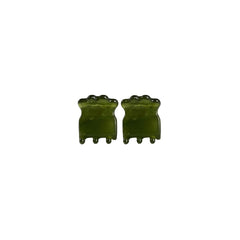 Capri mini claw clip set of two in Matcha olive-green cellulose acetate