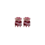 Capri mini claw clip set of two in Merlot Marble pink-and-wine cellulose acetate