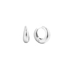 Eden Silver Hoops — chunky rhodium-plated silver dome hoop earrings, shown as a pair, from Zoé Jewelry.