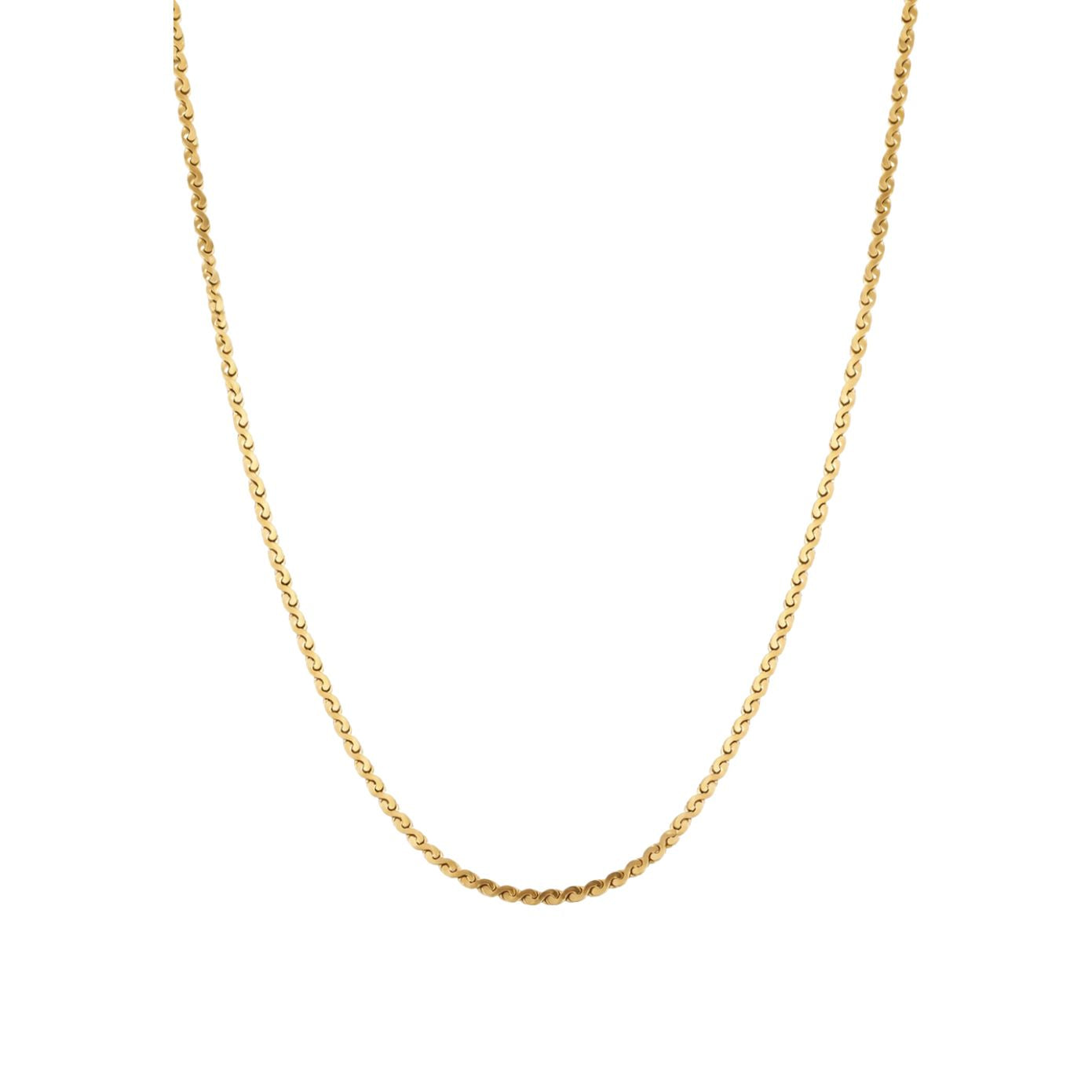 Entwine serpentine S-link chain necklace in 18K gold-plated finish