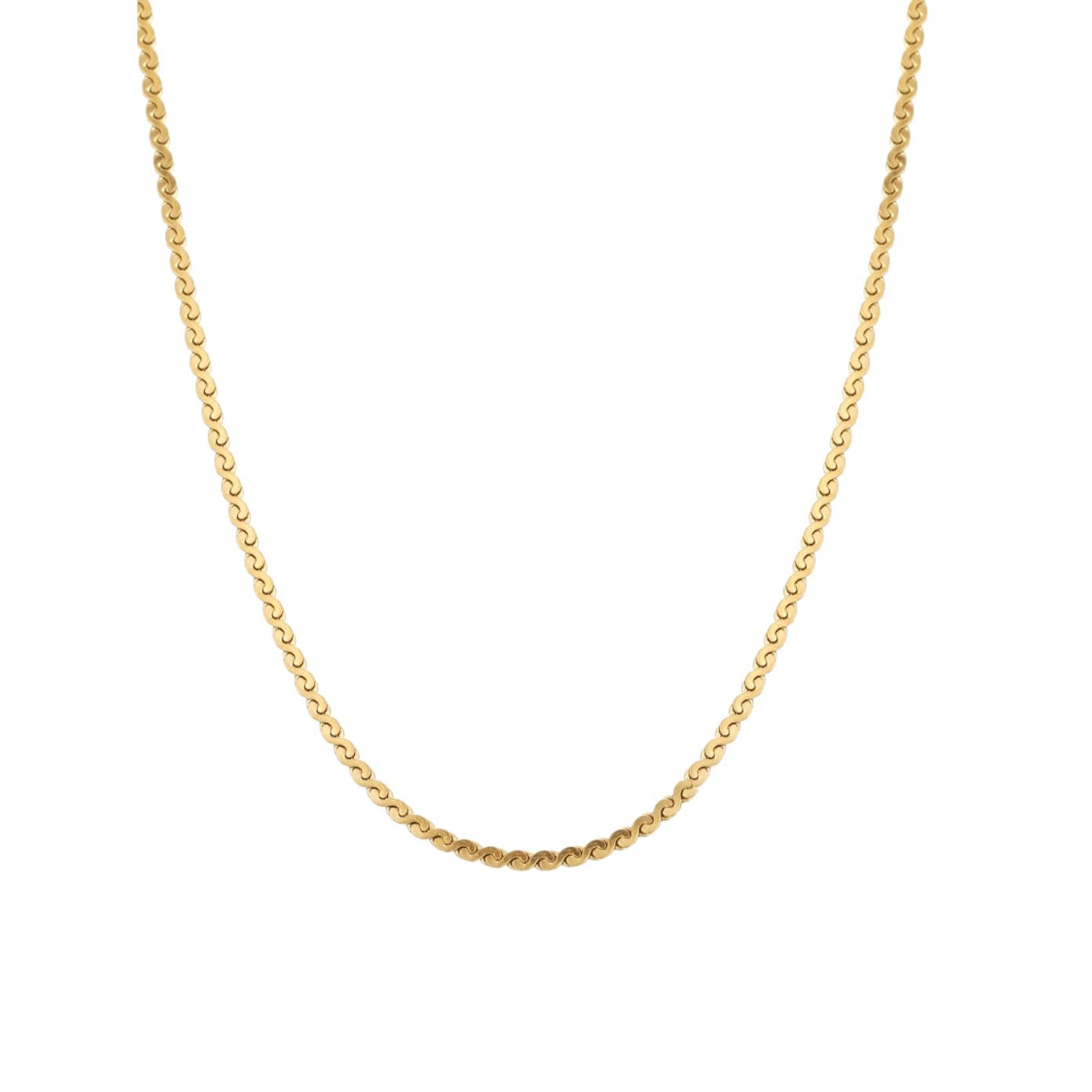 Entwine serpentine S-link chain necklace in 18K gold-plated finish