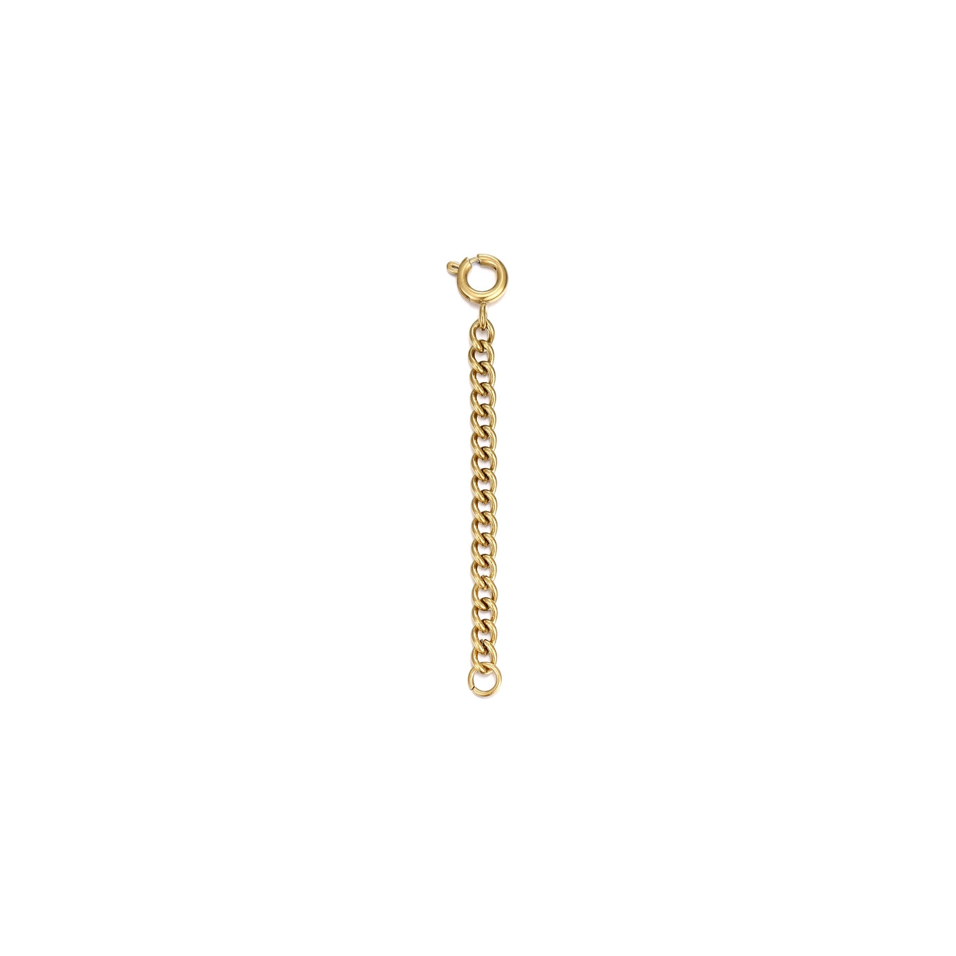 18K gold-plated 2-inch curb-link chain extender with spring-ring clasp