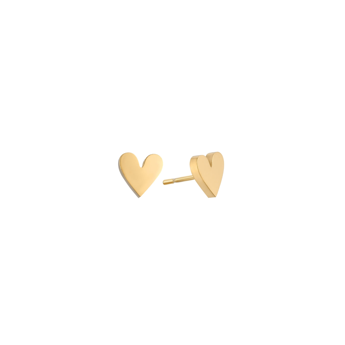 Heart Studs — small gold heart stud earrings, shown as a pair, from Zoé Jewelry.