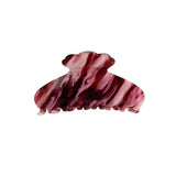 Hydrangea rounded claw clip in Merlot Marble wine-and-pink cellulose acetate