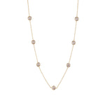 Lumina CZ station necklace with bezel-set round stones in 18K gold-plated finish