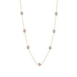 Lumina CZ station necklace with bezel-set round stones in 18K gold-plated finish
