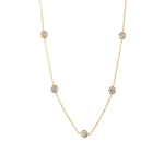 Lumina CZ station necklace with bezel-set round stones in 18K gold-plated finish