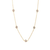 Lumina CZ station necklace with bezel-set round stones in 18K gold-plated finish