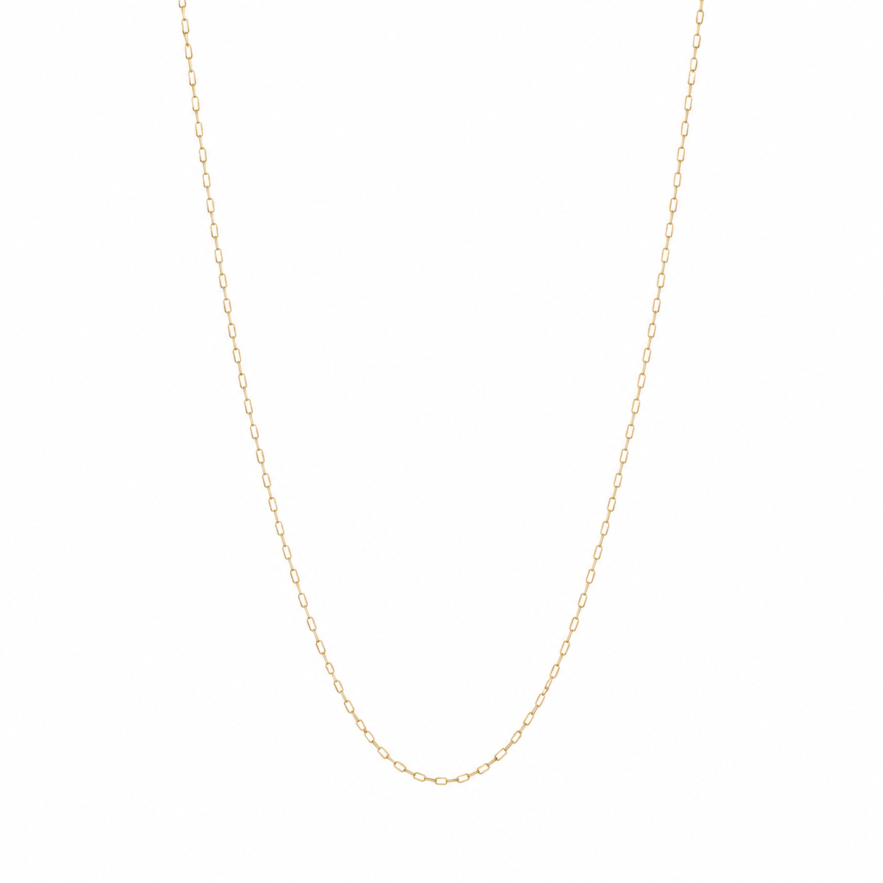Margot paperclip chain necklace with elongated links in 18K gold-plated finish