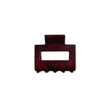 Ohana rectangular claw clip in Cherry Cola deep wine marble cellulose acetate