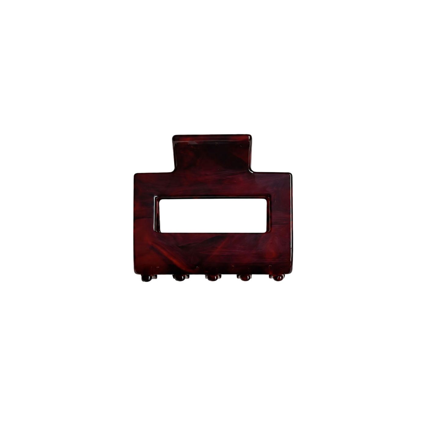 Ohana rectangular claw clip in Cherry Cola deep wine marble cellulose acetate