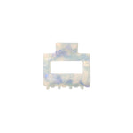 Ohana rectangular claw clip in Cloud pearl-blue marble cellulose acetate