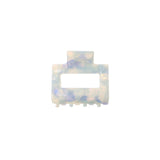 Ohana rectangular claw clip in Cloud pearl-blue marble cellulose acetate