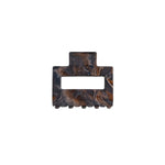 Ohana rectangular claw clip in Cocoa Swirl brown marble cellulose acetate
