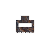 Ohana rectangular claw clip in Cocoa Swirl brown marble cellulose acetate