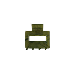 Ohana rectangular claw clip in Matcha green marble cellulose acetate