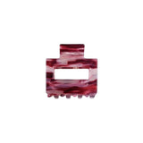 Ohana rectangular claw clip in Merlot Marble berry cellulose acetate