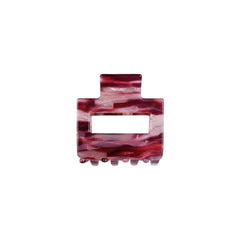 Ohana rectangular claw clip in Merlot Marble berry cellulose acetate