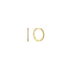 Orbit Hoops — slim gold pavé CZ huggie hoop earrings, shown as a pair, from Zoé Jewelry.