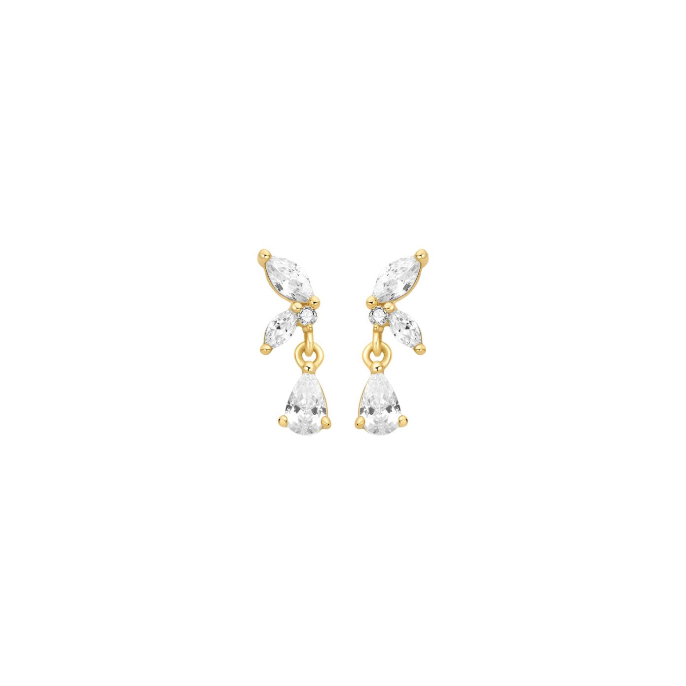 Papillon butterfly stud earrings in 18K gold, 12 mm, shown as a pair on a white background — Zoé Jewelry.