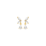 Papillon butterfly stud earrings in 18K gold, 12 mm, shown as a pair on a white background — Zoé Jewelry.