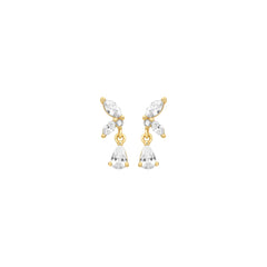 Papillon butterfly stud earrings in 18K gold, 12 mm, shown as a pair on a white background — Zoé Jewelry.
