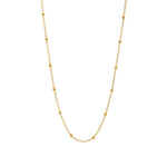 Satellite beaded chain necklace in 18K gold-plated finish