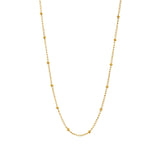 Satellite beaded chain necklace in 18K gold-plated finish