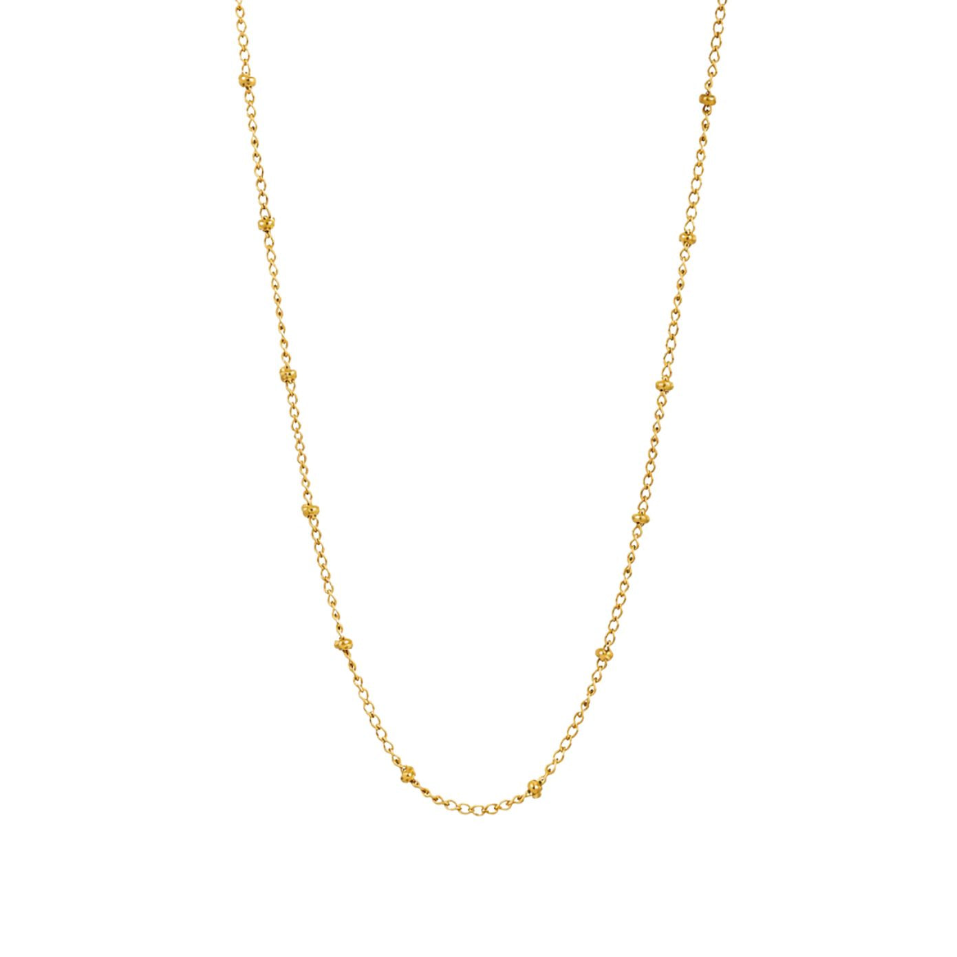 Satellite beaded chain necklace in 18K gold-plated finish