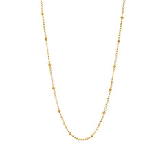 Satellite beaded chain necklace in 18K gold-plated finish