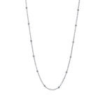 Satellite beaded chain necklace in silver finish