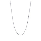 Satellite beaded chain necklace in silver finish