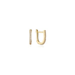 Soléa Hoops — gold pavé CZ huggie hoop earrings, shown as a pair, from Zoé Jewelry.