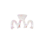 Swiggle wavy claw clip in Blush pearly pink-and-cream marble cellulose acetate