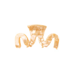Swiggle wavy claw clip in Golden Hour champagne pearl marble cellulose acetate