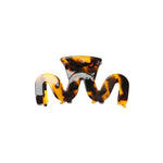 Swiggle wavy claw clip in Mocha Noir tortoiseshell cellulose acetate