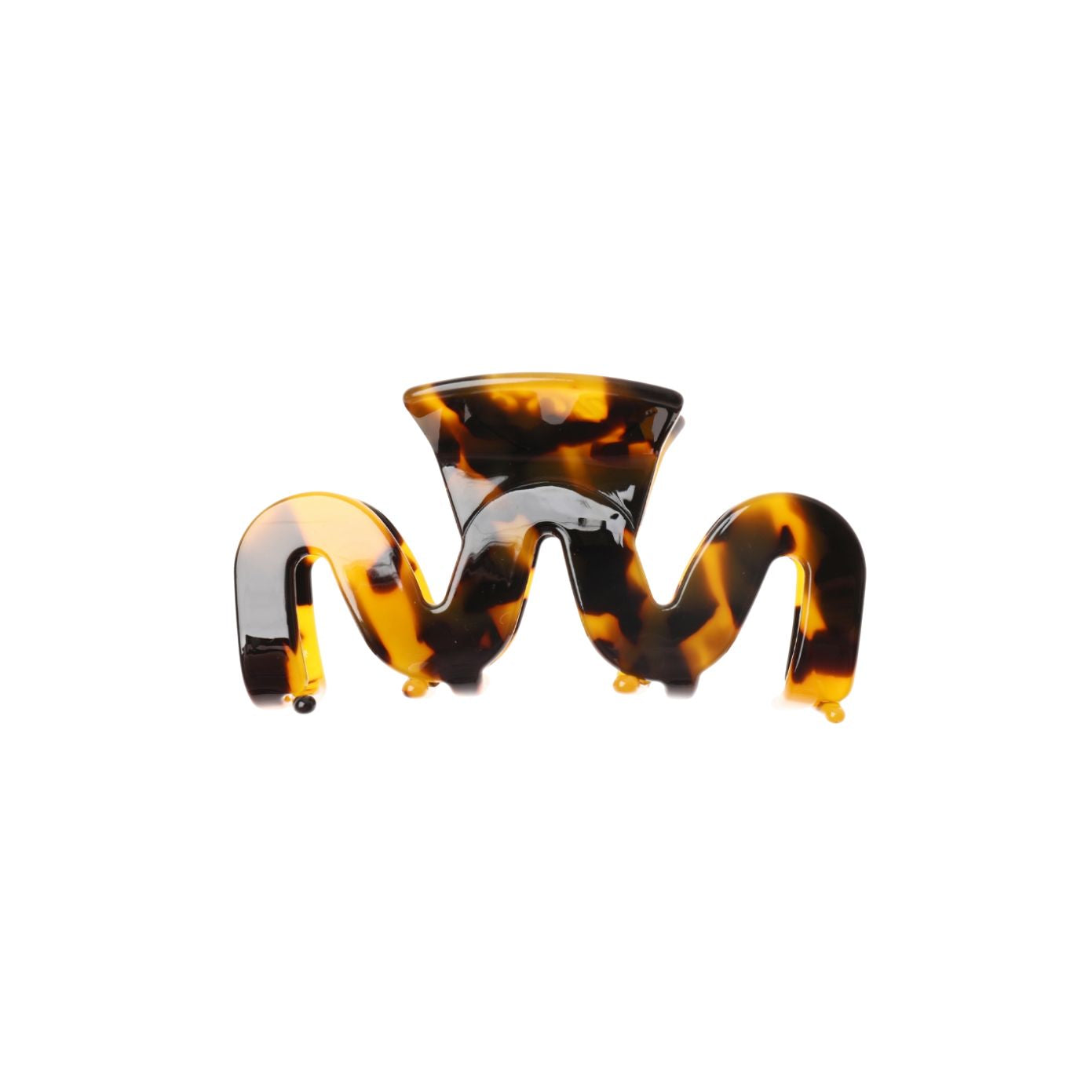 Swiggle wavy claw clip in Mocha Noir tortoiseshell cellulose acetate