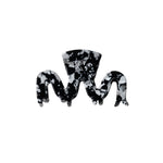 Swiggle wavy claw clip in Monochrome Marble black-and-white speckled cellulose acetate