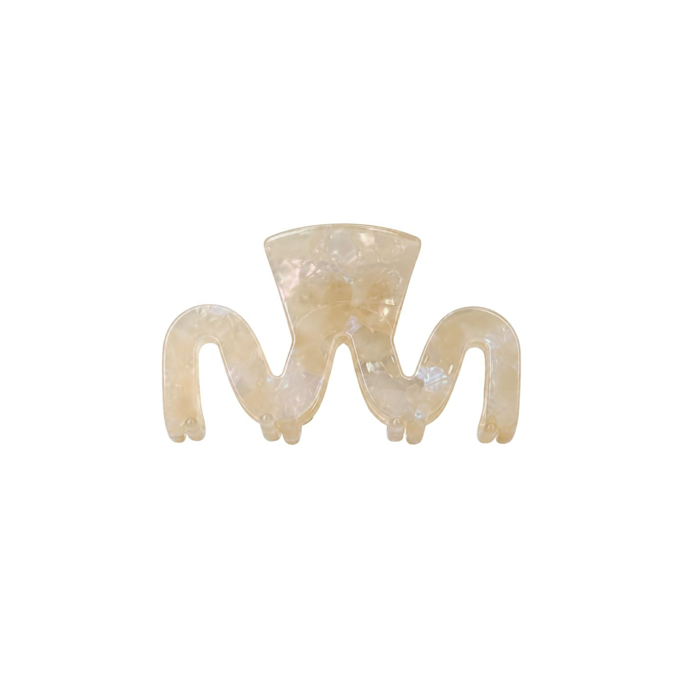 Swiggle wavy claw clip in Pearl iridescent cellulose acetate